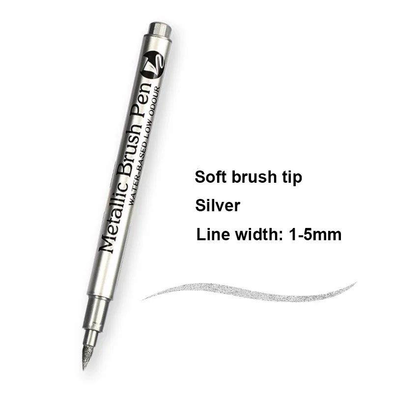 Permanent Gold Silver Metallic Marker Pens Shiny Art Markers For Crafts Scrapbooking DIY Project 8
