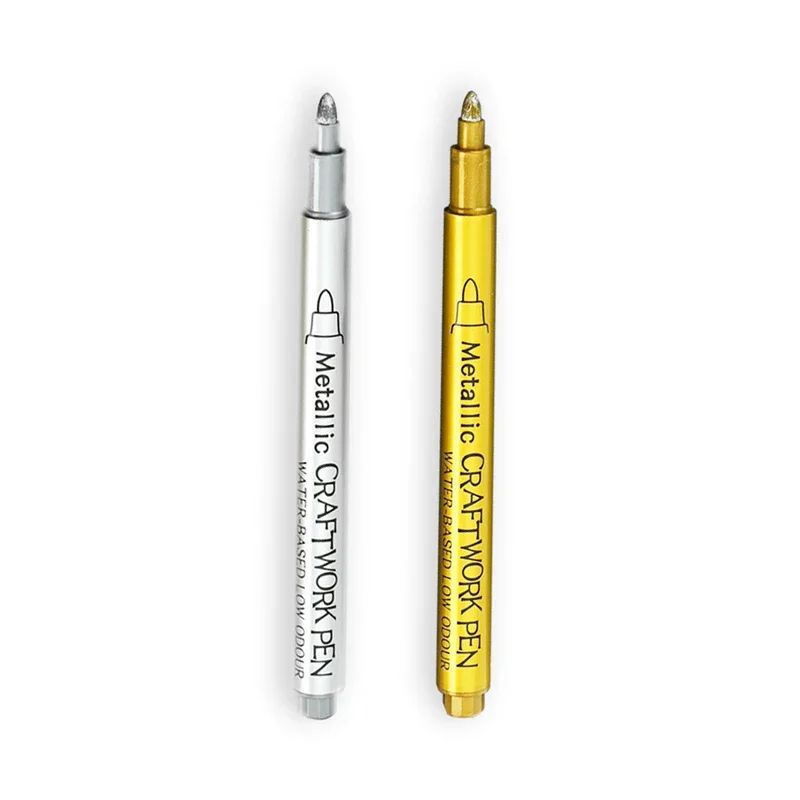 Permanent Gold Silver Metallic Marker Pens Shiny Art Markers For Crafts Scrapbooking DIY Project 19