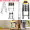 Stainless Steel Telescoping Extension Ladder 85ft Portable Folding Loft Ladder With 330lb Capacity 0