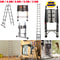 Stainless Steel Telescoping Extension Ladder 85ft Portable Folding Loft Ladder With 330lb Capacity 0