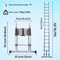 Stainless Steel Telescoping Extension Ladder 85ft Portable Folding Loft Ladder With 330lb Capacity 12