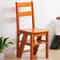 Solid Wood Folding Ladder Chair Stool 2in1 Step Ladder Seat For Home Use 2