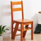 Solid Wood Folding Ladder Chair Stool 2in1 Step Ladder Seat For Home Use 2