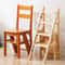Solid Wood Folding Ladder Chair Stool 2in1 Step Ladder Seat For Home Use 0