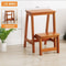 Solid Wood Folding Ladder Chair Stool 2in1 Step Ladder Seat For Home Use 8