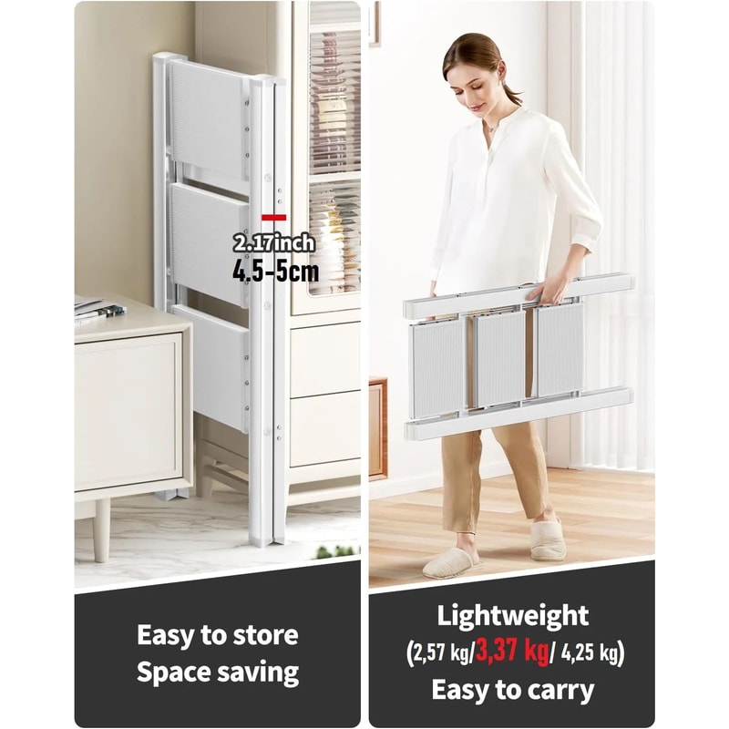 Aluminum Folding Step Ladder With Handrail Lightweight NonSlip Household Step Ladder 234 Steps 330