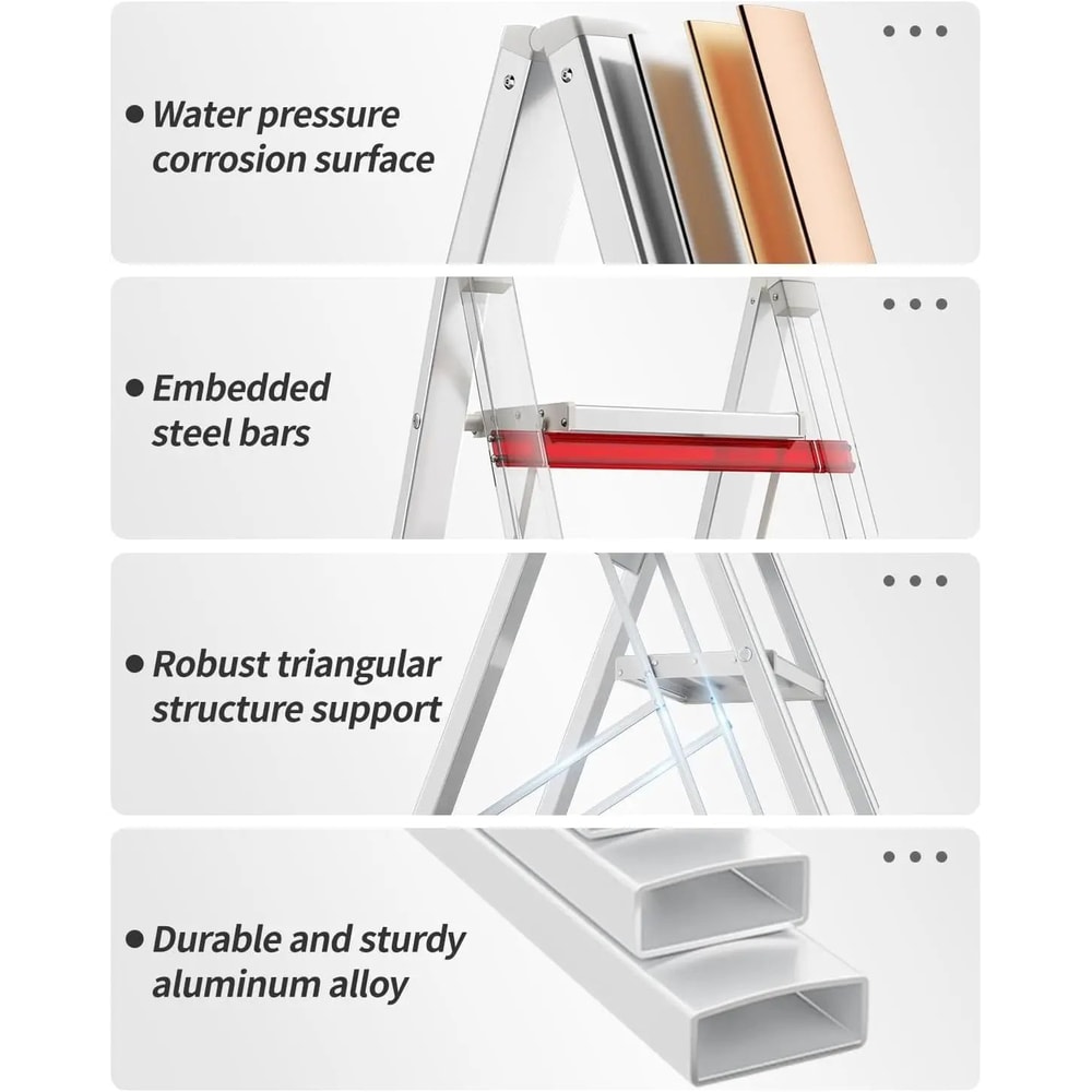 Aluminum Folding Step Ladder With Handrail Lightweight NonSlip Household Step Ladder 234 Steps 330