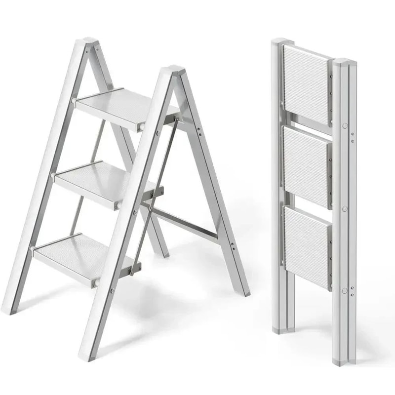 Aluminum Folding Step Ladder With Handrail Lightweight NonSlip Household Step Ladder 234 Steps 330