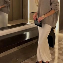 women's high waist satin midi skirt – elegant office lady summer skirt mid-calf length