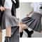 Womens High Waist Pleated Mini Skirt Preppy Style ALine Elastic Waist JK Skirt With Zipper 0