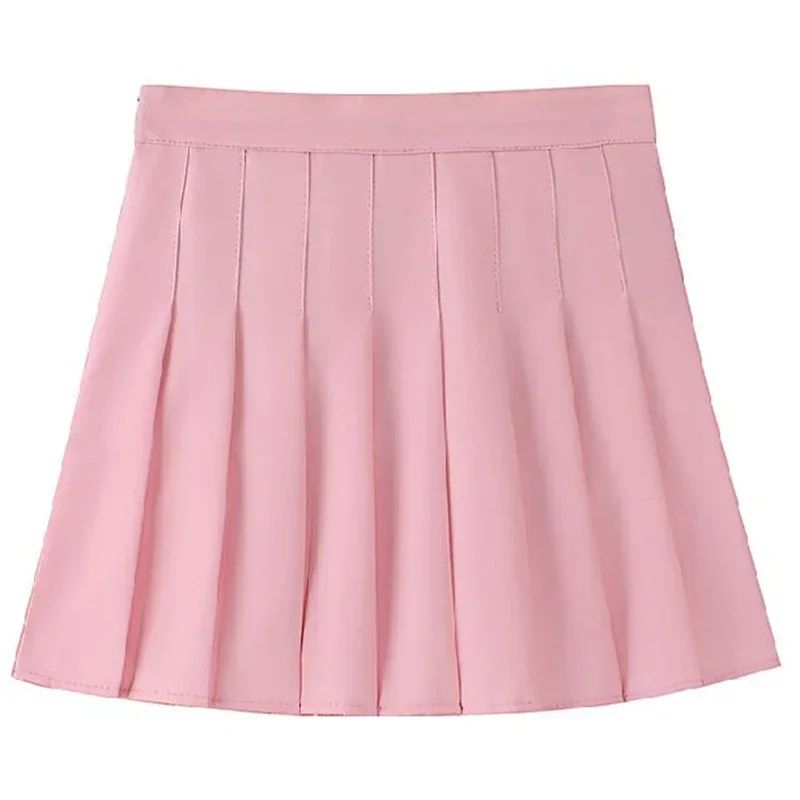 Womens High Waist Pleated Mini Skirt Preppy Style ALine Elastic Waist JK Skirt With Zipper 9