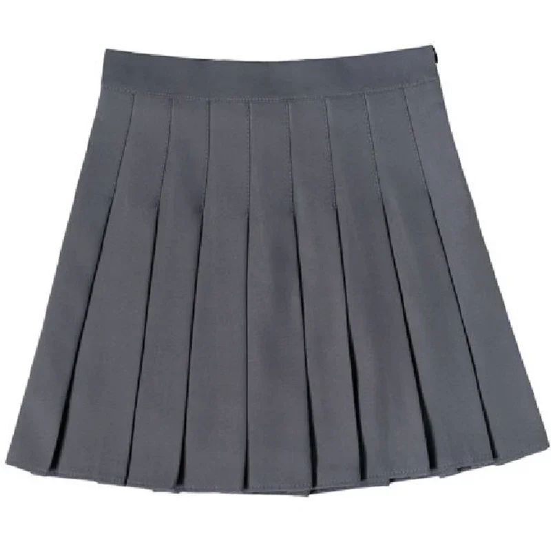 Womens High Waist Pleated Mini Skirt Preppy Style ALine Elastic Waist JK Skirt With Zipper 14