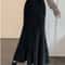 Womens High Waist Knitted Mermaid Maxi Skirt Thick Mohair Fishtail Winter Skirt 1