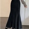 Womens High Waist Knitted Mermaid Maxi Skirt Thick Mohair Fishtail Winter Skirt 1