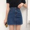 Womens High Waist Denim Mini Skirt Slim Fit Y2K Jean Skirt With Pockets 7