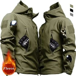 men's tactical softshell military jacket – waterproof hooded outdoor combat utility jacket