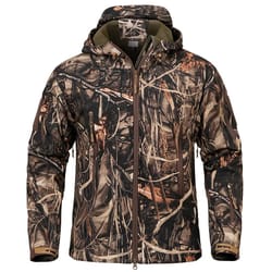 men's camouflage softshell tactical hunting jacket – waterproof windproof fleece hooded outdoor coat
