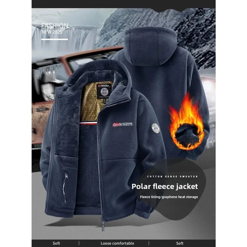 Mens Harajuku Hip Hop Wool Hoodie Jacket Casual ZipUp Streetwear Sweatshirt 4