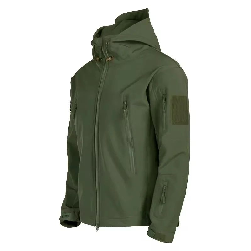Mens Tactical Shark Skin Soft Shell Jacket Windproof Waterproof Military Hooded Combat Bomber Coat 1