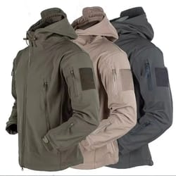 men's tactical shark skin soft shell jacket – windproof waterproof military hooded combat bomber coat