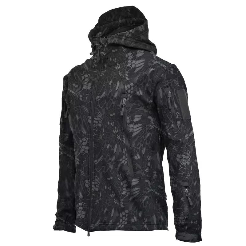 Mens Tactical Shark Skin Soft Shell Jacket Windproof Waterproof Military Hooded Combat Bomber Coat 10
