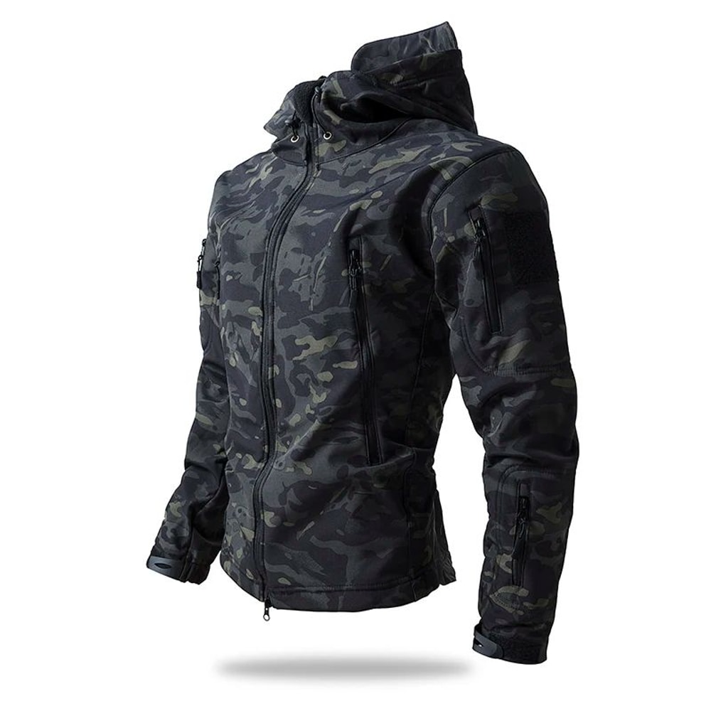 Mens Shark Skin Tactical Soft Shell Jacket Waterproof Fleece Hooded Military Camouflage Outdoor Co 8
