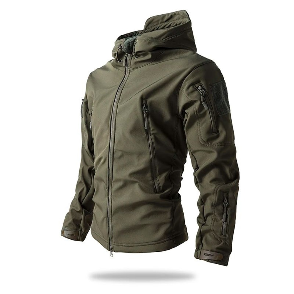 Mens Shark Skin Tactical Soft Shell Jacket Waterproof Fleece Hooded Military Camouflage Outdoor Co 14