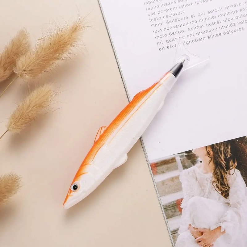 Salt Fish Shape Ballpoint Pen Creative Fish Novelty Writing Pen For School Office Gifts 7