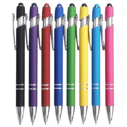 2-in-1 stylus ballpoint pen set – metal touchscreen & 1.0mm black ink writing pens