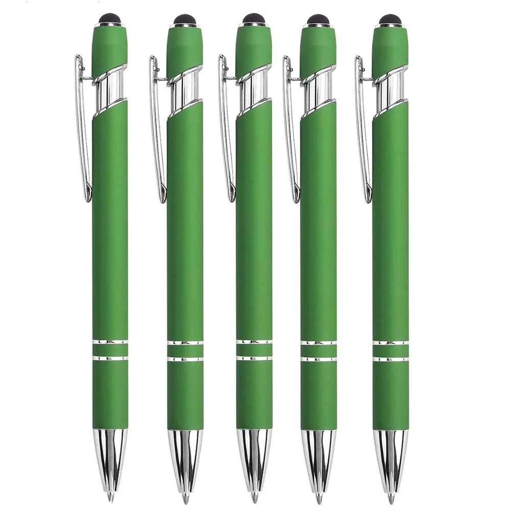 2in1 Stylus Ballpoint Pen Set Metal Touchscreen 10mm Black Ink Writing Pens 15