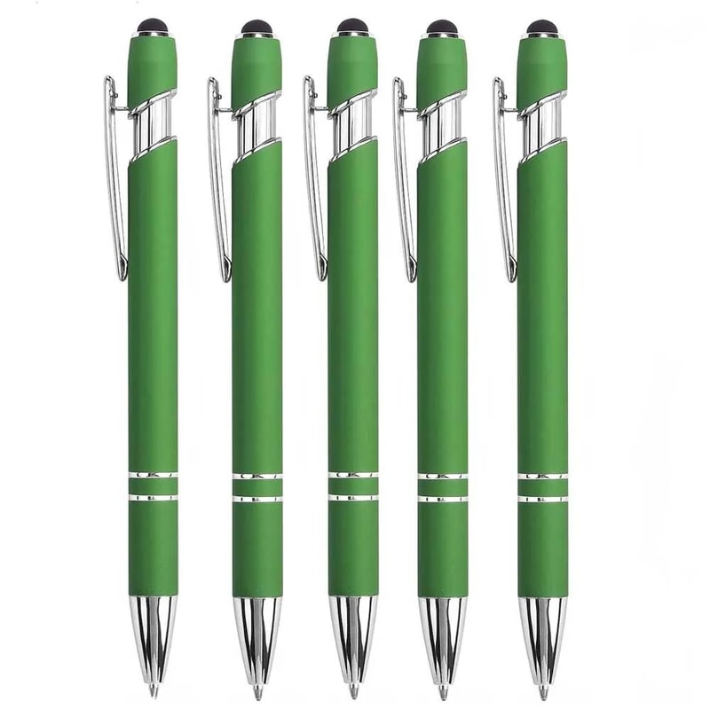 2in1 Stylus Ballpoint Pen Set Metal Touchscreen 10mm Black Ink Writing Pens 15