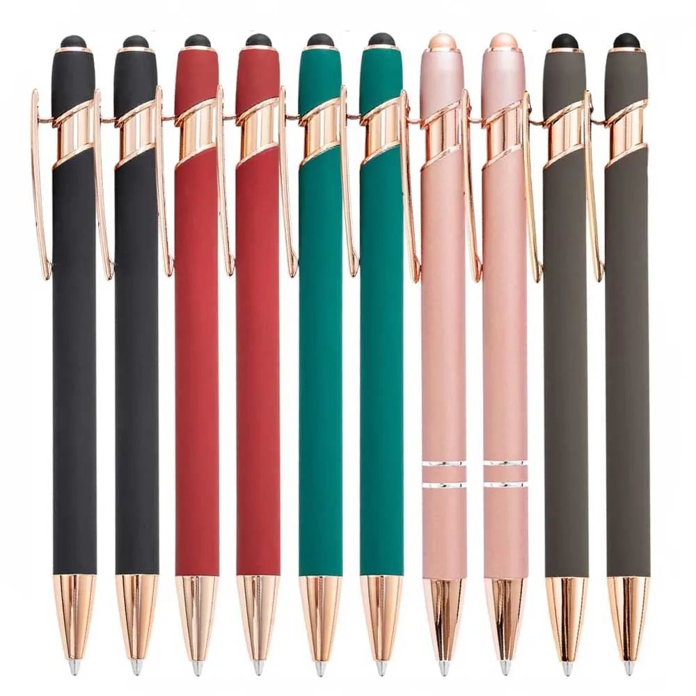 2in1 Stylus Ballpoint Pen Set Metal Touchscreen 10mm Black Ink Writing Pens 7