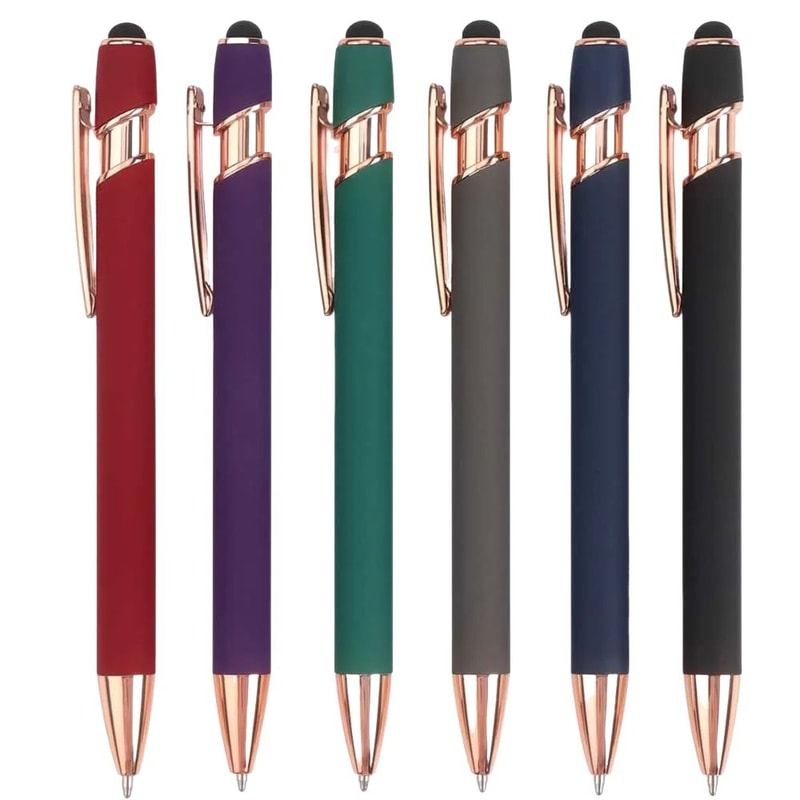 2in1 Stylus Ballpoint Pen Set Metal Touchscreen 10mm Black Ink Writing Pens 9