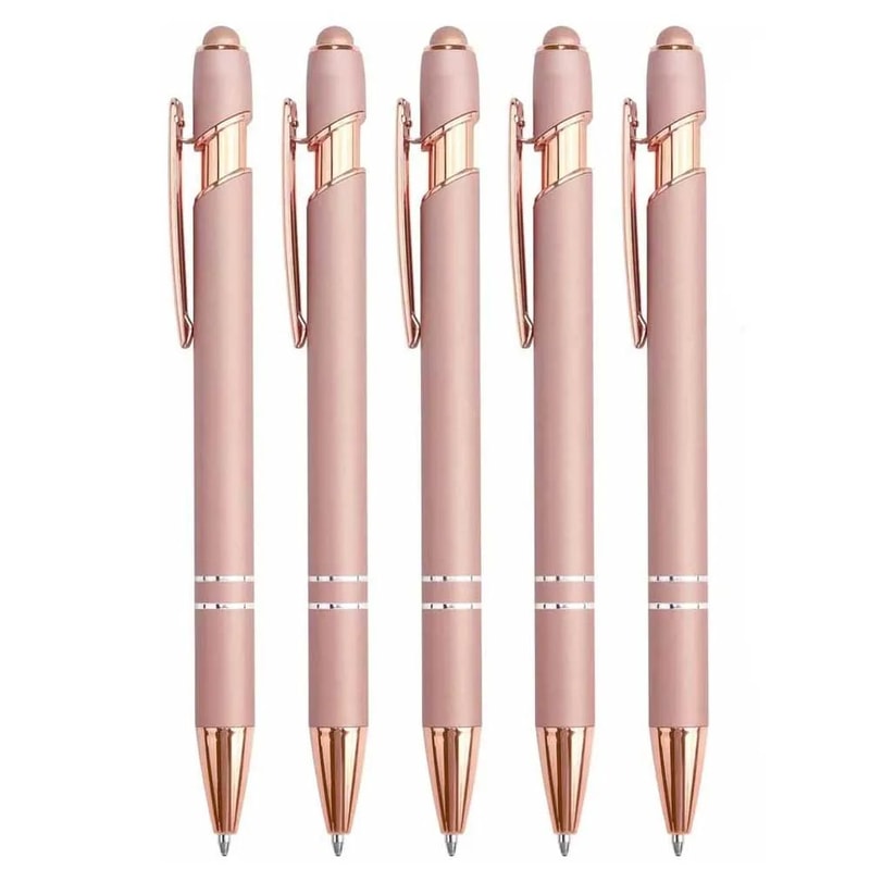 2in1 Stylus Ballpoint Pen Set Metal Touchscreen 10mm Black Ink Writing Pens 10