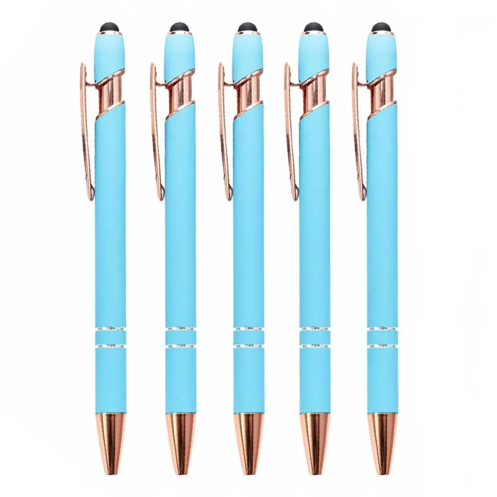 2in1 Stylus Ballpoint Pen Set Metal Touchscreen 10mm Black Ink Writing Pens 11