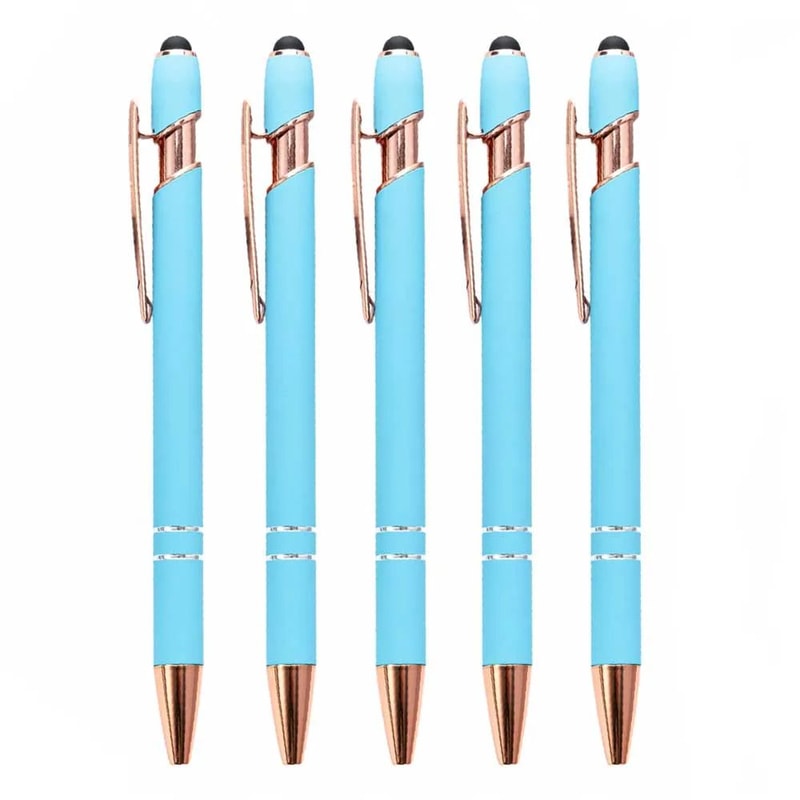 2in1 Stylus Ballpoint Pen Set Metal Touchscreen 10mm Black Ink Writing Pens 11