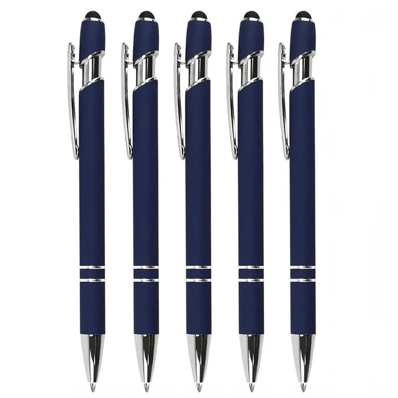 2in1 Stylus Ballpoint Pen Set Metal Touchscreen 10mm Black Ink Writing Pens 13