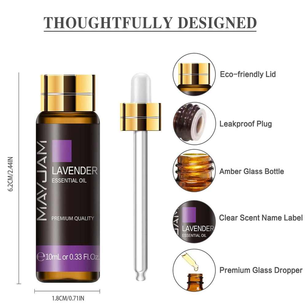 Pure Plant Essential Oil Natural Aromatherapy Diffuser Oil Lavender Mint Tea Tree Rose Vanilla San 3