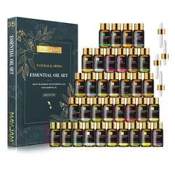 mayjam 35pcs essential oil set – premium aromatherapy oils gift box for diffuser, candle making & diy