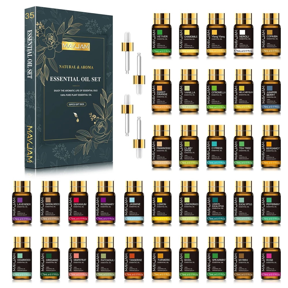 MAYJAM 35pcs Essential Oil Set Premium Aromatherapy Oils Gift Box For Diffuser Candle Making DIY 5