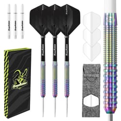 magerabbit 23g 90% tungsten professional dart set – high-profile steel tip darts with flights, shafts & wallet