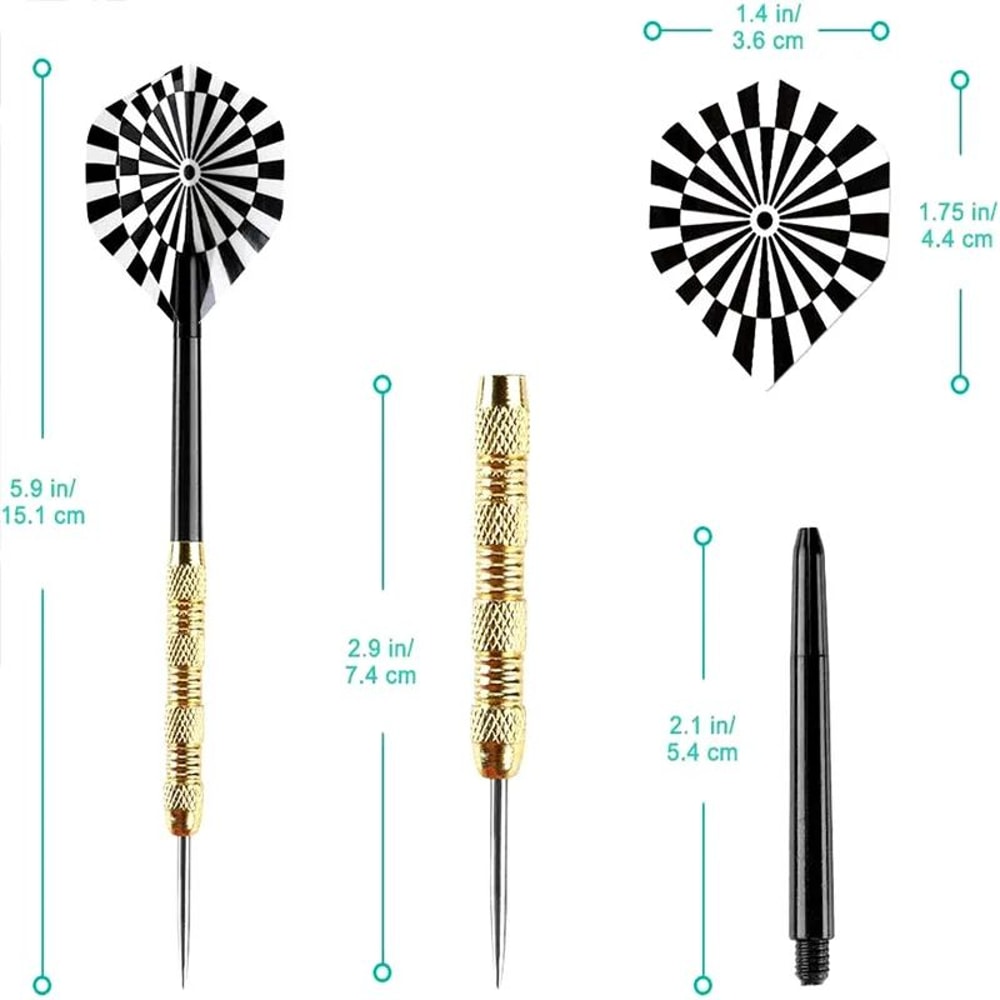 Professional Steel Tip Dart Set 14g Copper Plated Metal Darts For Dartboard Play 4