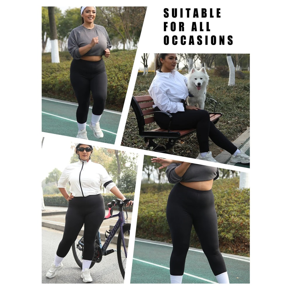Plus Size Super Soft Athletic Leggings For Women High Stretch No See Through Workout Running Yoga 2