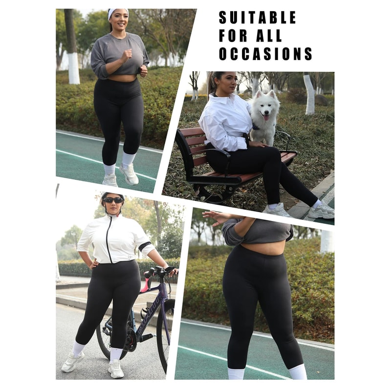 Plus Size Super Soft Athletic Leggings For Women High Stretch No See Through Workout Running Yoga 2