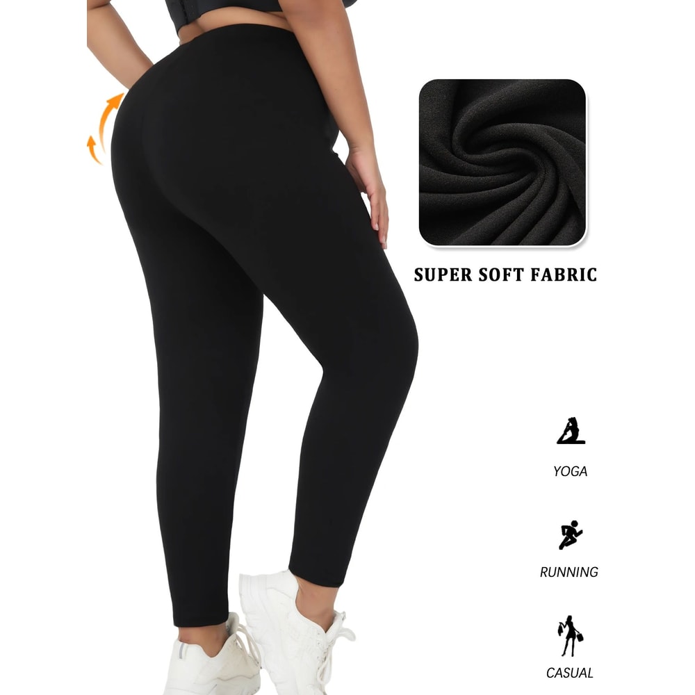 Plus Size Super Soft Athletic Leggings For Women High Stretch No See Through Workout Running Yoga 0