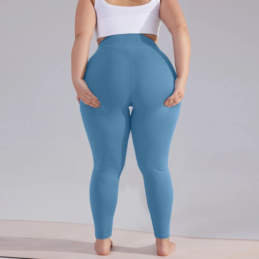 Plus Size High Waisted Yoga Capri Leggings With Pockets Hip Lift Athletic Workout Sports Pants For 2