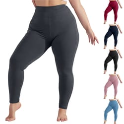 plus size high waisted yoga capri leggings with pockets – hip lift athletic workout sports pants for women