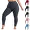 Plus Size High Waisted Yoga Capri Leggings With Pockets Hip Lift Athletic Workout Sports Pants For 0