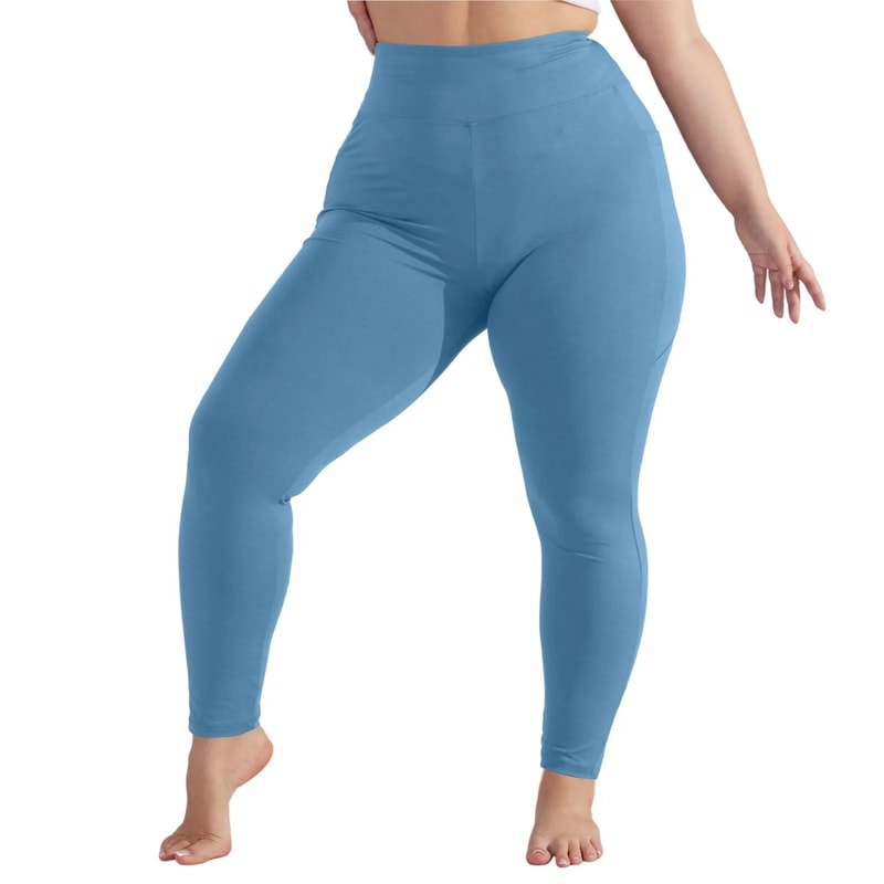 Plus Size High Waisted Yoga Capri Leggings With Pockets Hip Lift Athletic Workout Sports Pants For 3