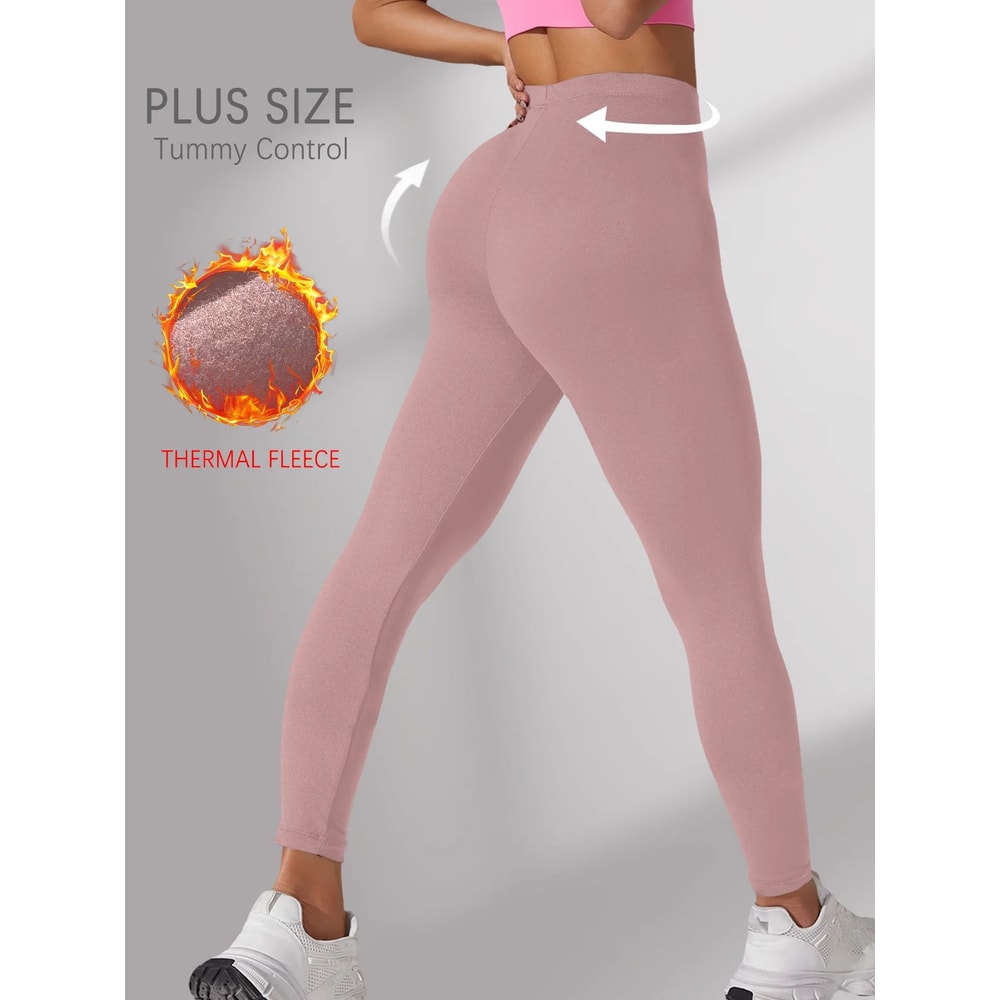 Plus Size Fleece Lined Thermal Leggings For Women High Waisted Super Soft Stretch Winter Workout Y 7